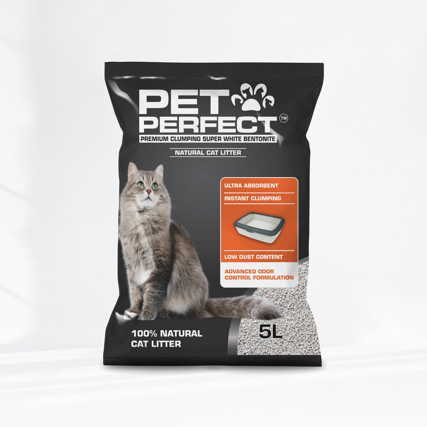 Pet Perfect Premium Granuler Bentonite Cat Litter Unscented-5L