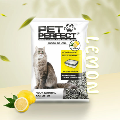 Pet Perfect Round Bentonite Lemon Cat Litter 5 KG