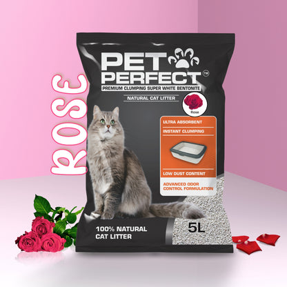 Pet Perfect Premium Granuler Bentonite Cat Litter Rose-5L