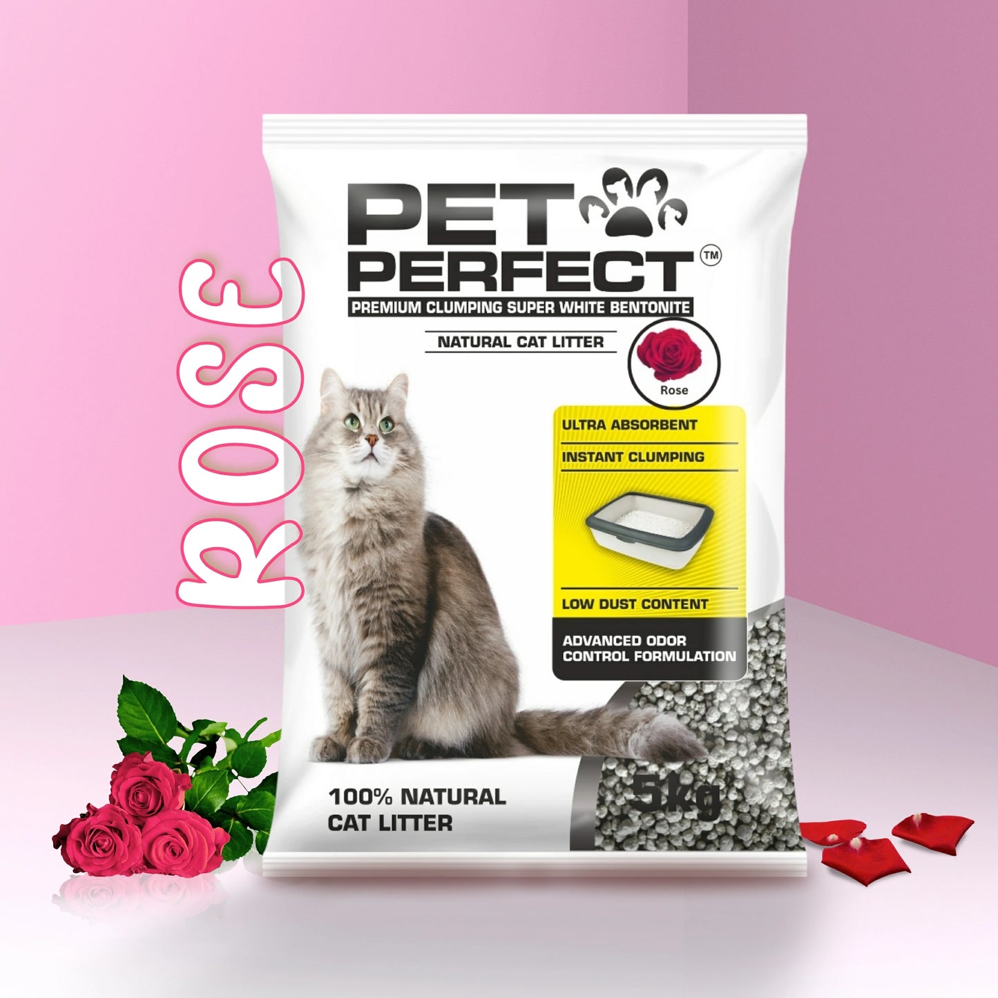 Pet Perfect Round Bentonite Rose Cat Litter 5 KG