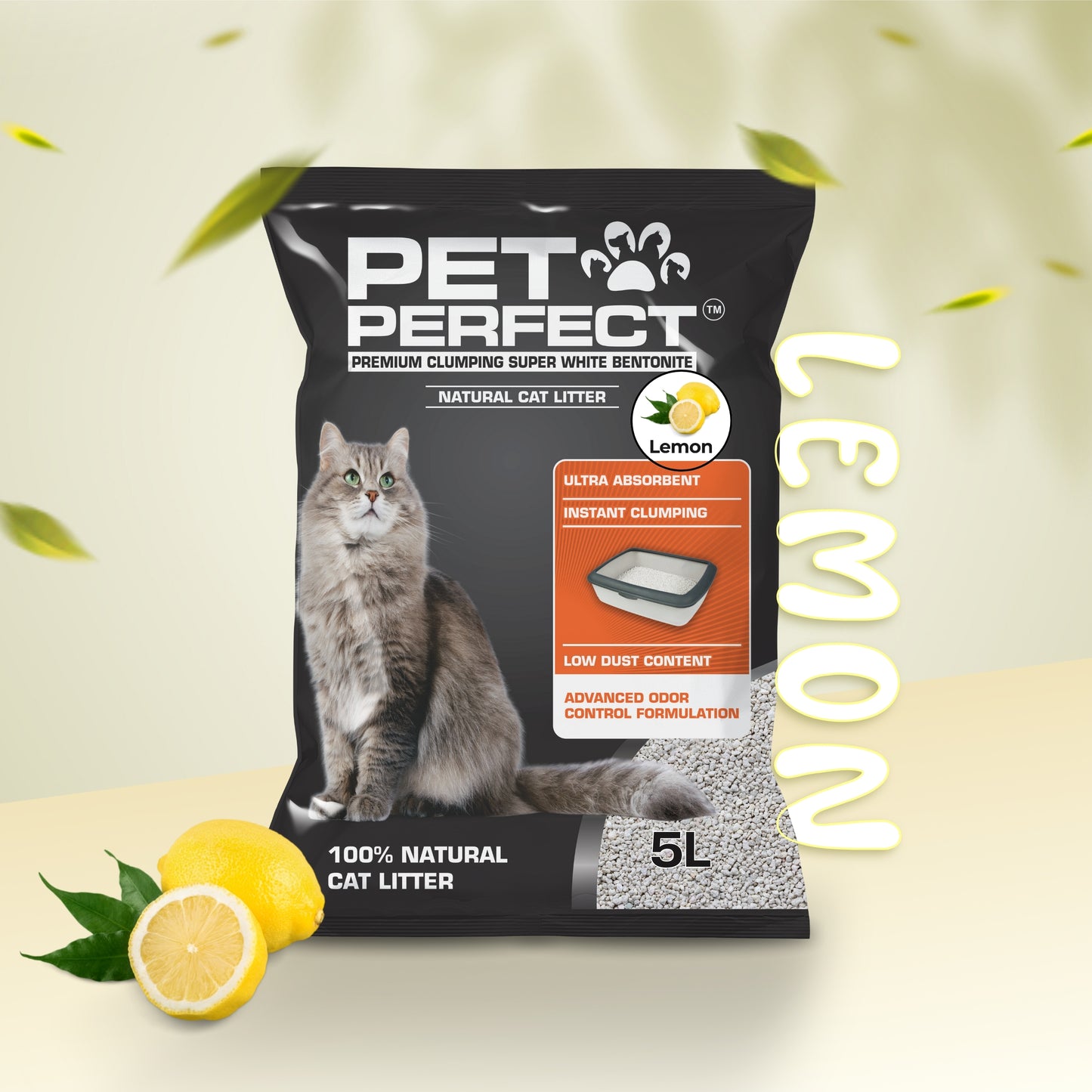 Pet Perfect Premium Granuler Bentonite Cat Litter Lemon-5L