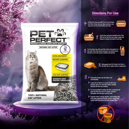 Pet Perfect Lavender Round Cat Litter 5Kg