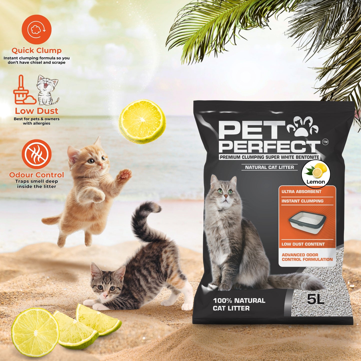 Pet Perfect Premium Granuler Bentonite Cat Litter Lemon-5L