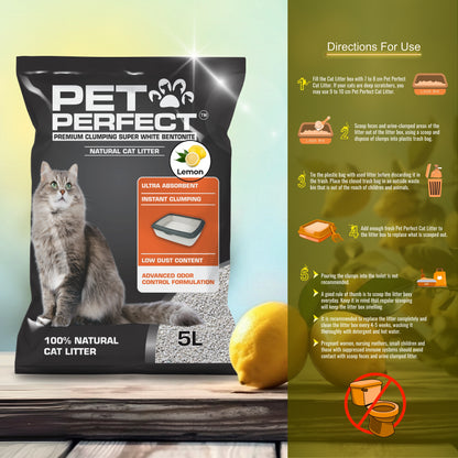 Pet Perfect Premium Granuler Bentonite Cat Litter Lemon-5L