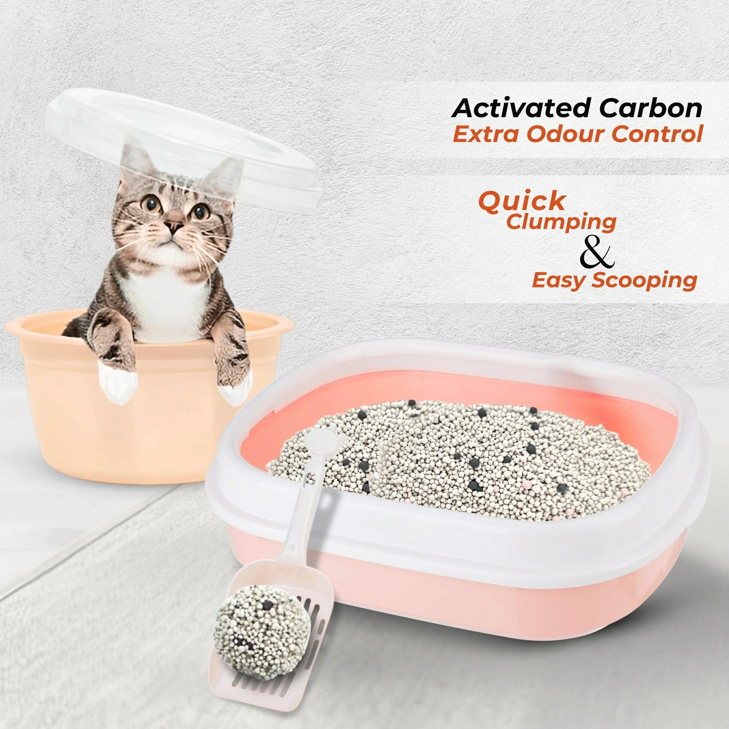 Pet Perfect Premium Granuler Bentonite Cat Litter Activated carbon-5L