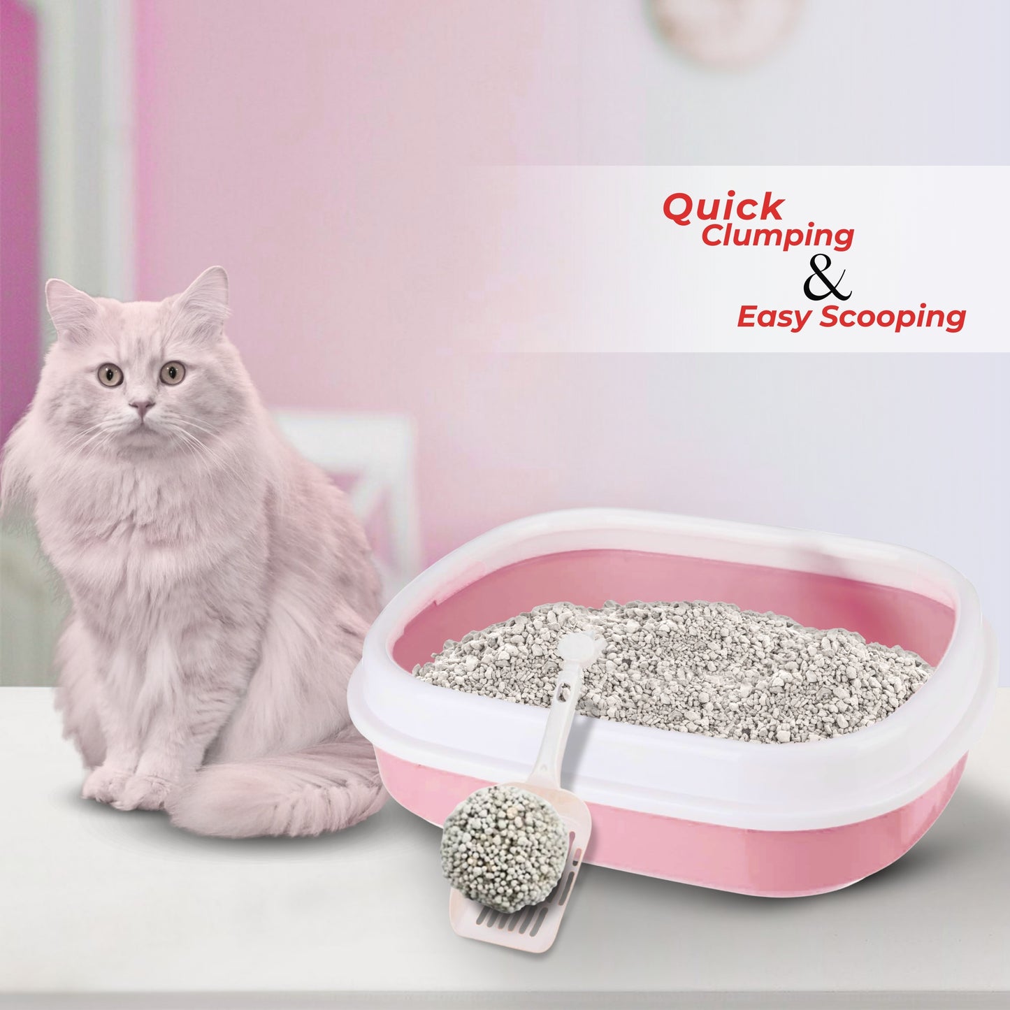 Pet Perfect Premium Granuler Bentonite Cat Litter Rose-5L