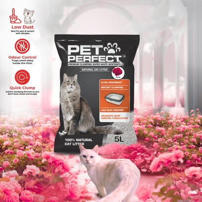 Pet Perfect Premium Granuler Bentonite Cat Litter Rose-5L